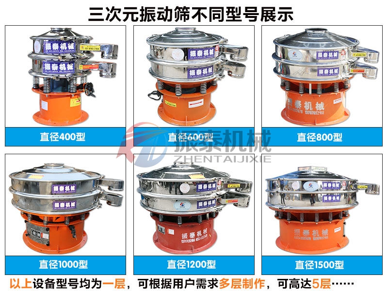 二氧化硅旋振篩不同型號(hào)展示